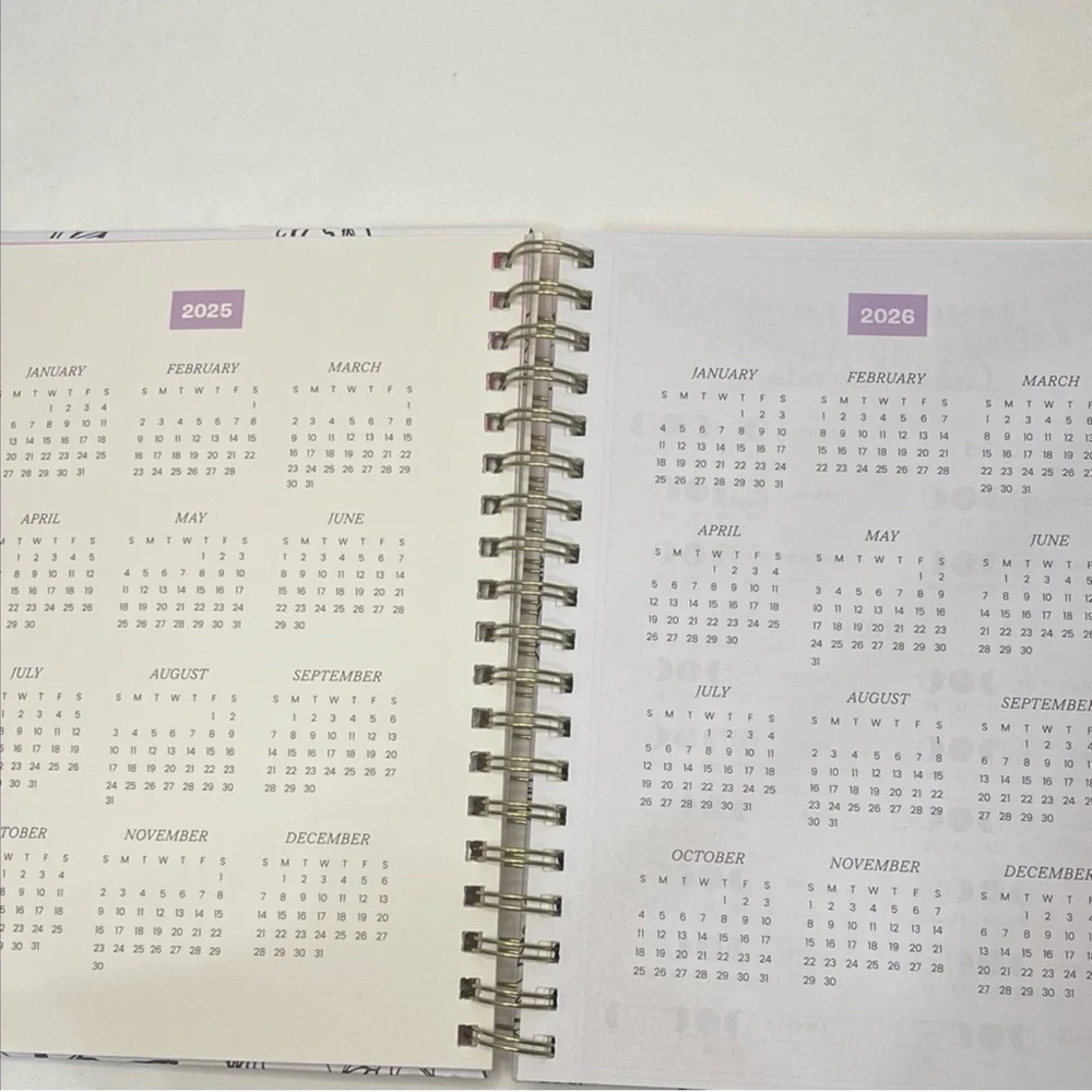Betsey Johnson White Floral Planner with Hot Pink Spine and Gold Accent